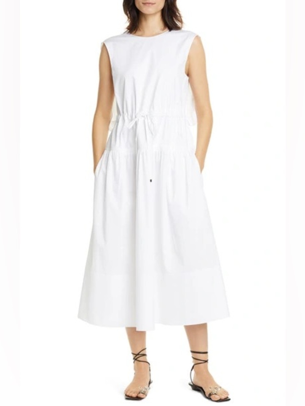 TIBI Eco Poplin Cape Midi Dress